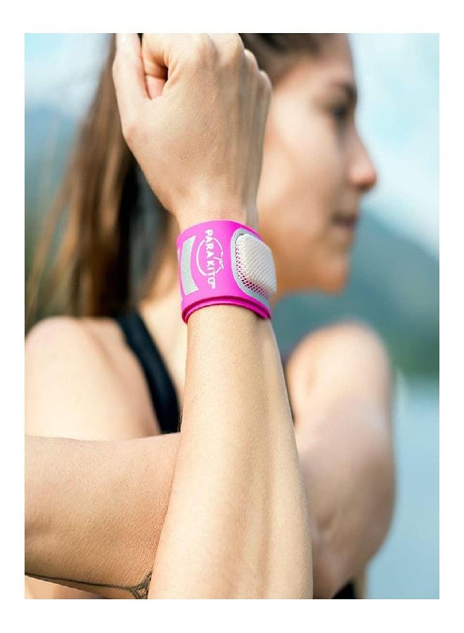 Para'Kito PARA'KITO Mosquito Insect & Bug Repellent Wristband - Waterproof, Outdoor Pest Repeller Bracelet w/Natural Essential Oils - Sport Edition (Fuschia)  - Image 2