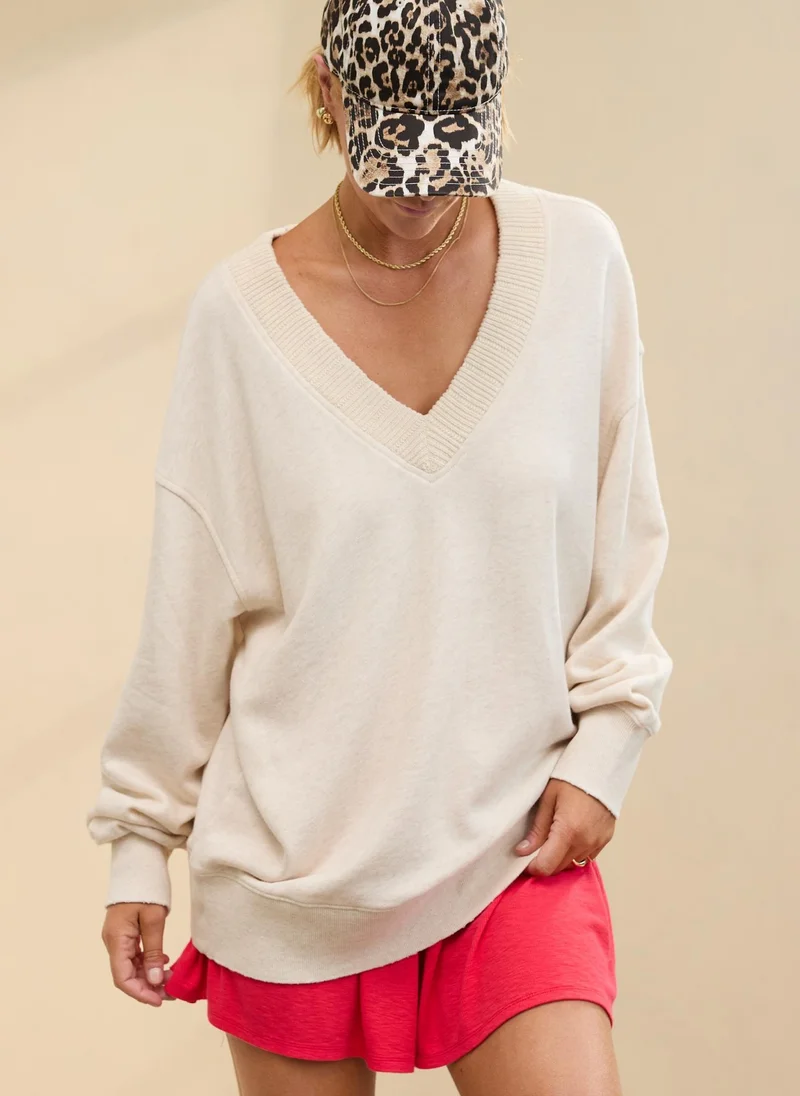 Aerie Trim V-Neck Sweatshirt