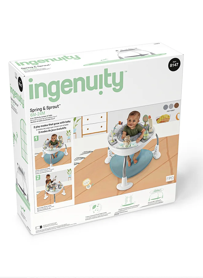 ingenuity Spring, Sprout 2-In-1 Activity Jumper And Table First Forest