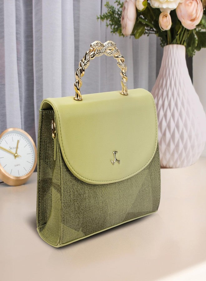 Mochi Women LightGreen Casual PU Soft Body Magnet closure Solid Sling Bag (66-774) - Image 2