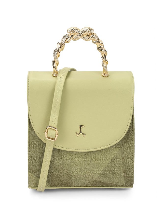Mochi Women LightGreen Casual PU Soft Body Magnet closure Solid Sling Bag (66-774) - Image 1