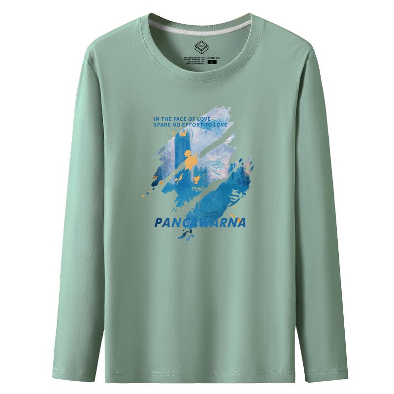 Long Sleeve T-Shirt Men'S Korean Style Student'S Autumn Clothes Trendy Brand Base Shirt Top Trendy Round Neck Men'S Long T-Shirt - Image 1