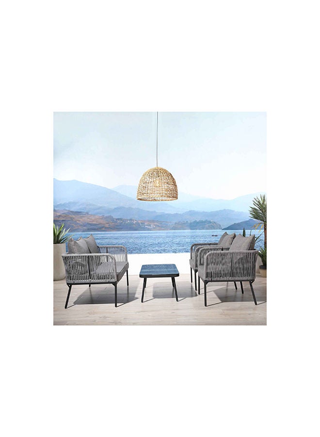 Pan Home Lodeking Garden Sofa Set | Grey | 100x55x40 cm | Fabric  - Image 1