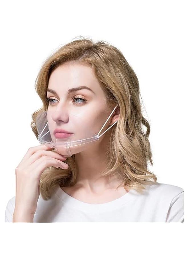 Arabest 1 Box (10 Pieces) Face Shield Completely Transparent Spit Guard Mouth Shield Anti-Fog Reusable Face Covering Mask great for Events, Restaurants, Nail Salons, Food, Chef, Dentist, Spa and More  - Image 1