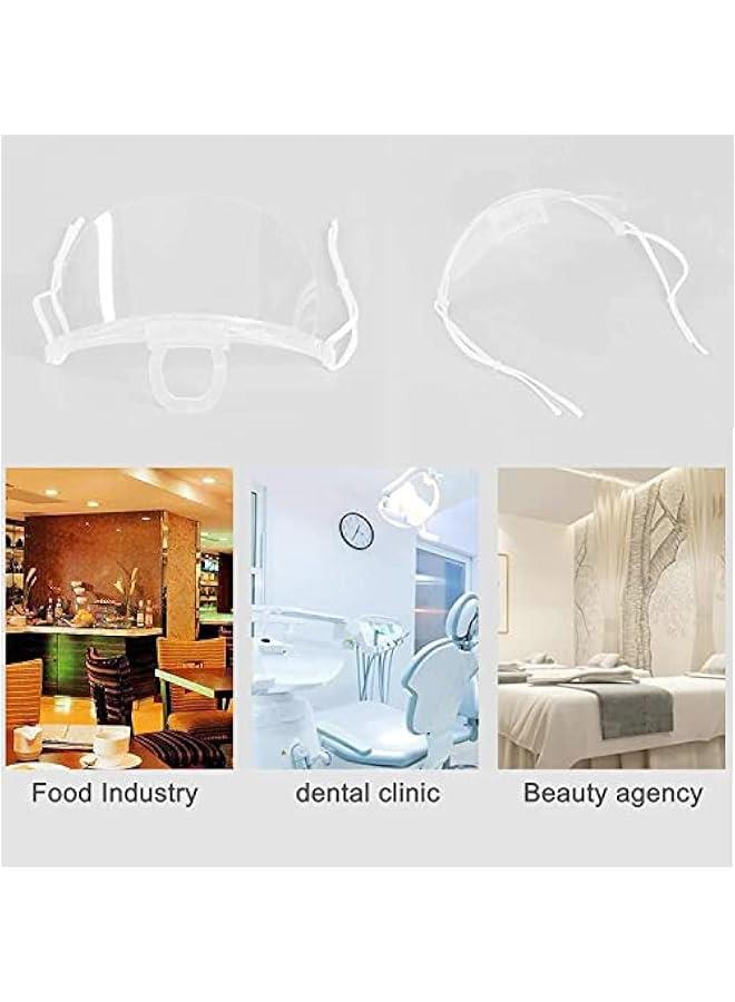 Arabest 1 Box (10 Pieces) Face Shield Completely Transparent Spit Guard Mouth Shield Anti-Fog Reusable Face Covering Mask great for Events, Restaurants, Nail Salons, Food, Chef, Dentist, Spa and More  - Image 2