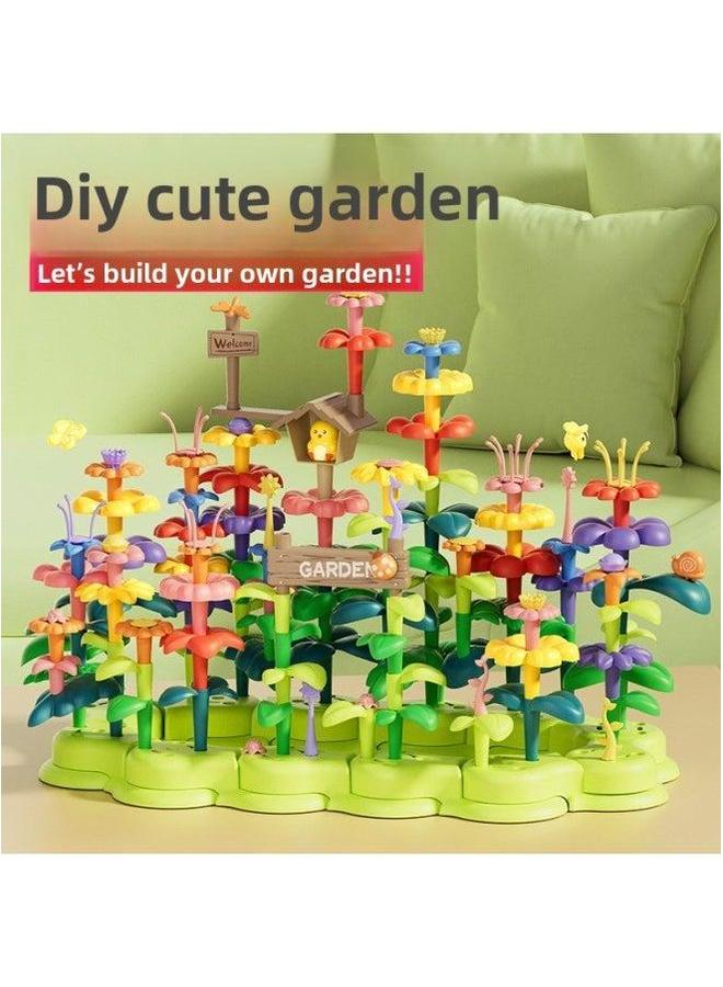 Source Children's Creative Assembled Building Blocks Flower Toys Educational Variables Garden Toys-Color:857-5 Block Insertion Storage Extra Large Barrel 135pcs 1.55kg Volume 2.95 - Image 5