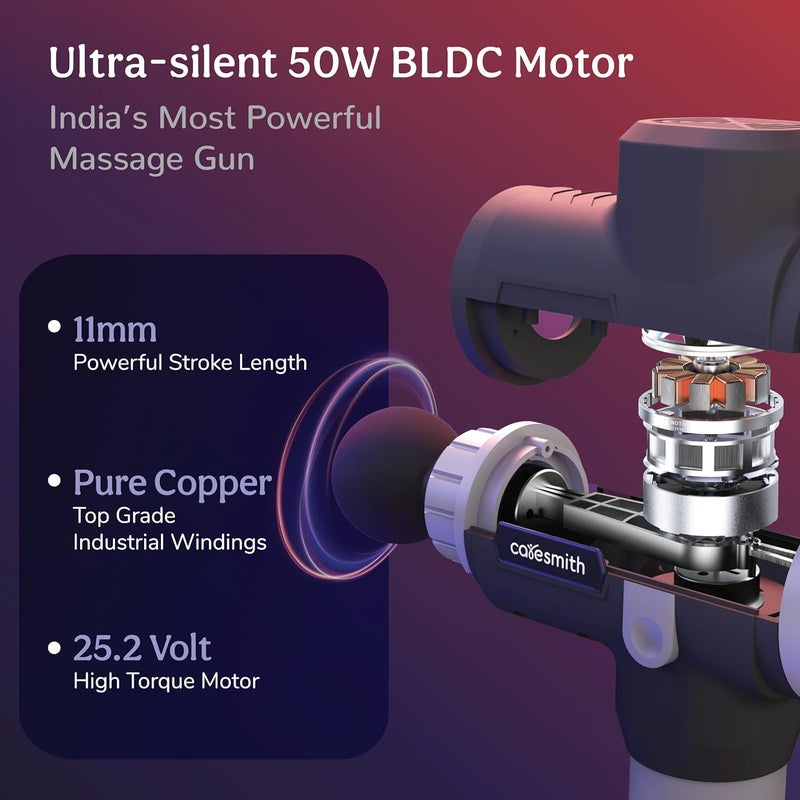 CARESMITH مسدس التدليك الاحترافي Charge Sport | جهاز تدليك عميق قوي للغاية لتخفيف الألم للرجال والنساء | مسدس تدليك بمحرك BLDC بقوة 50 واط - Image 2