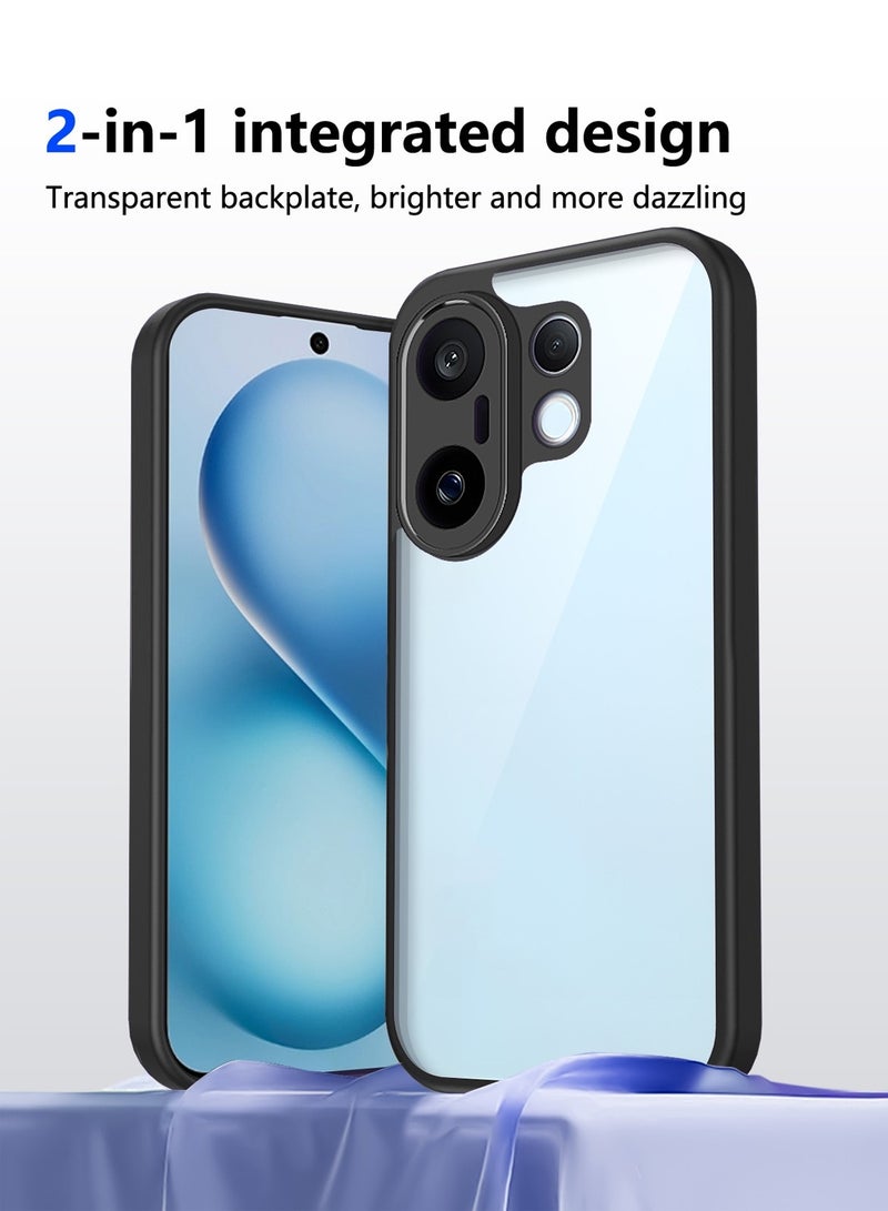 Wtech vivo X200 FE 5G 2025 Hybrid TPU Silicone with Raised Armour Bumpers Slim Case Cover (MCAPSA) - Clear/Black - Image 3