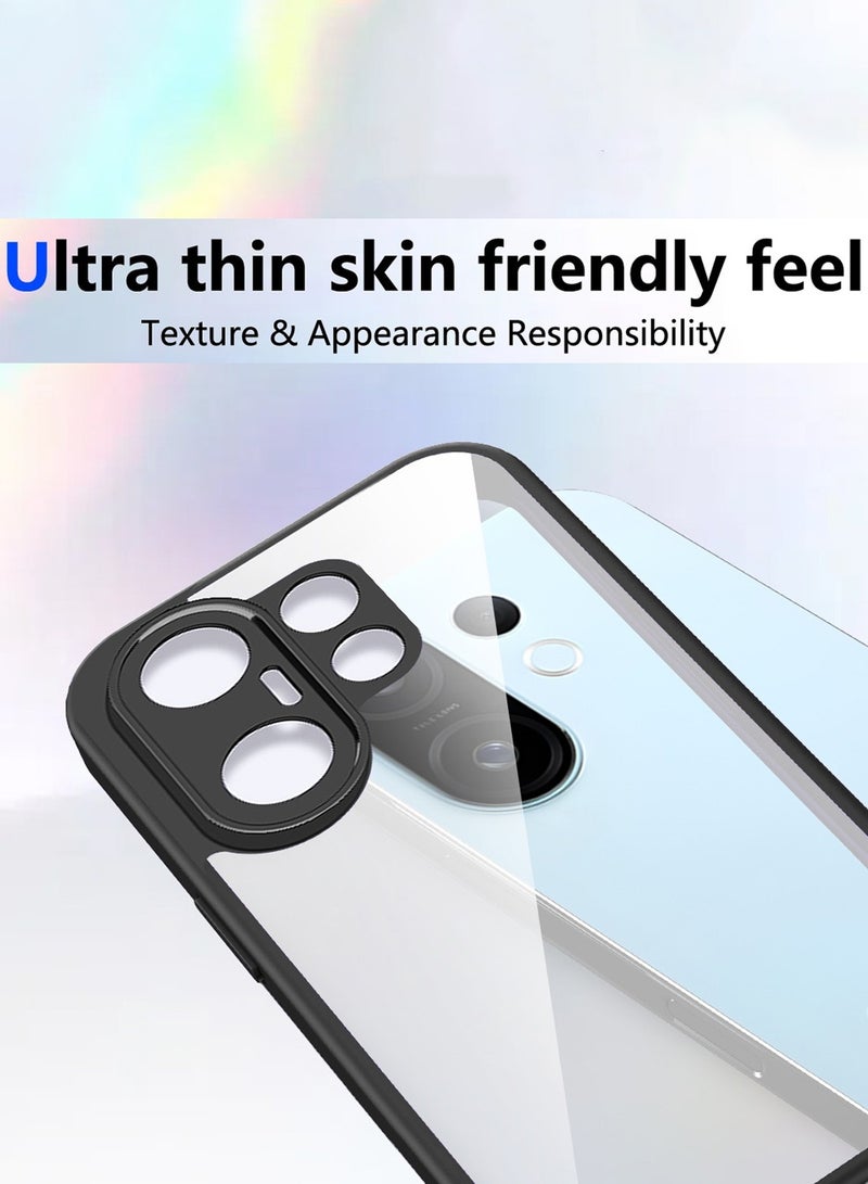 Wtech vivo X200 FE 5G 2025 Hybrid TPU Silicone with Raised Armour Bumpers Slim Case Cover (MCAPSA) - Clear/Black - Image 2