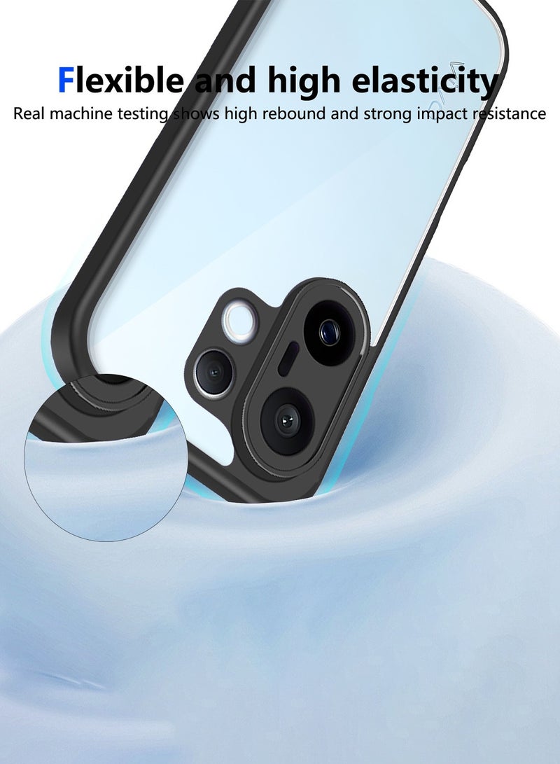 Wtech vivo X200 FE 5G 2025 Hybrid TPU Silicone with Raised Armour Bumpers Slim Case Cover (MCAPSA) - Clear/Black - Image 4