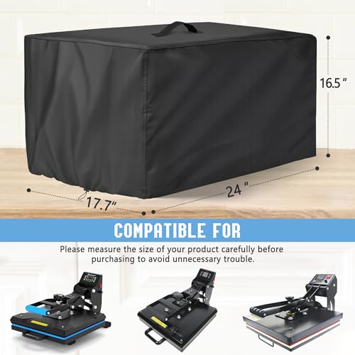 Iceberg Elf Heat Press Cover Black 177L x 24W x 165H Heat Press Machine Cover 600D waterproof Oxford cloth dustproof durable and tearresistant - Image 3