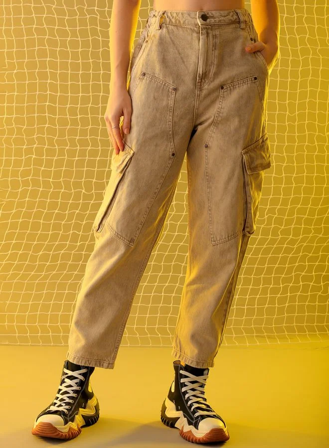 مرفوعة Women Anti Fit Solid High-Rise Jeans