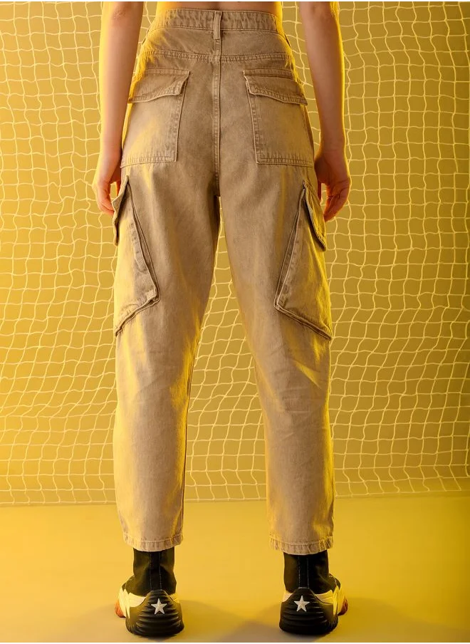 مرفوعة Women Anti Fit Solid High-Rise Jeans