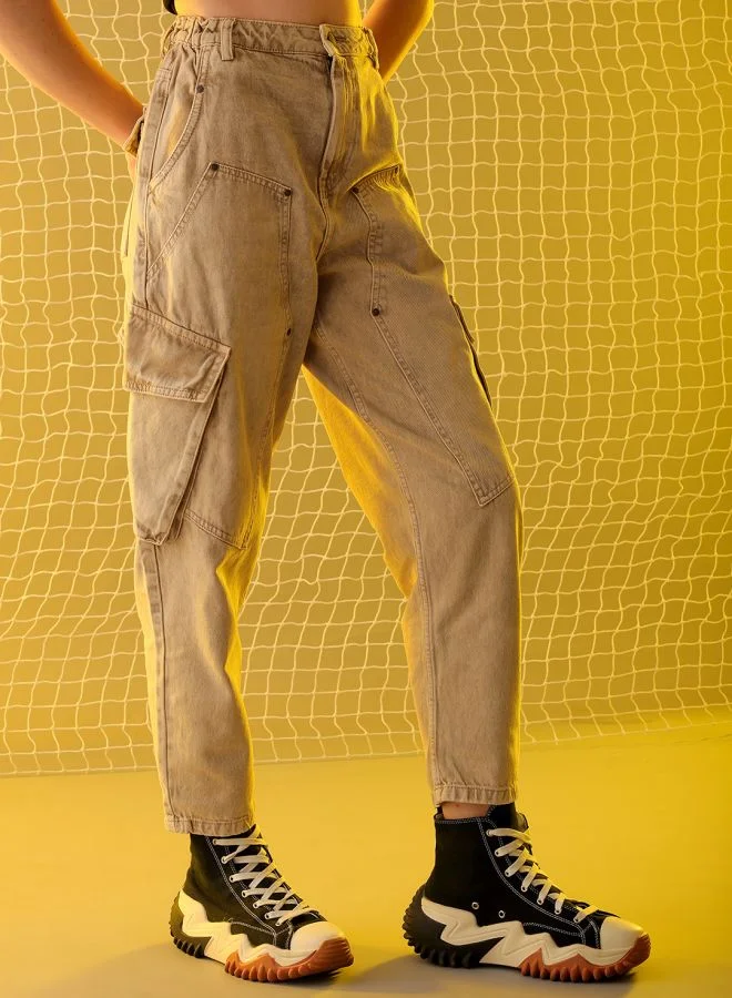 مرفوعة Women Anti Fit Solid High-Rise Jeans