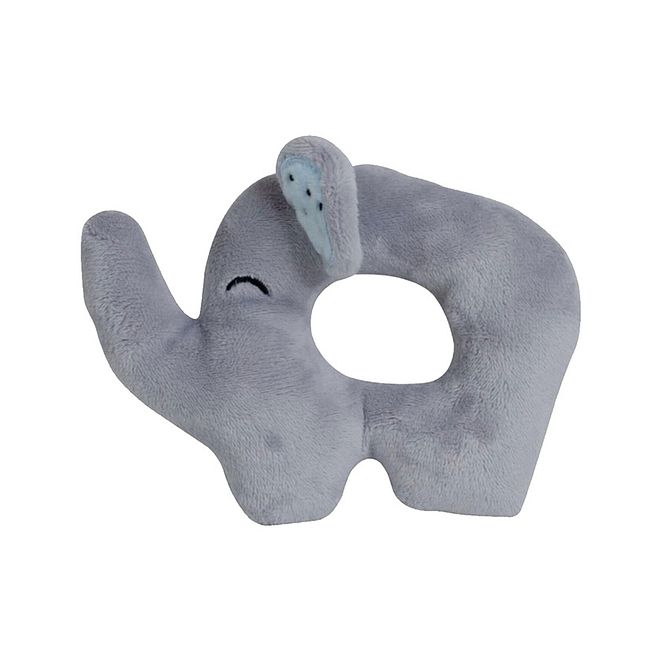 Babyworks Elly Elephant Cuddle Rattle, Soft Plush Toy for Comfort, Soothing Sound, Ideal for Babies, 3 Months+ - Grey - Image 1