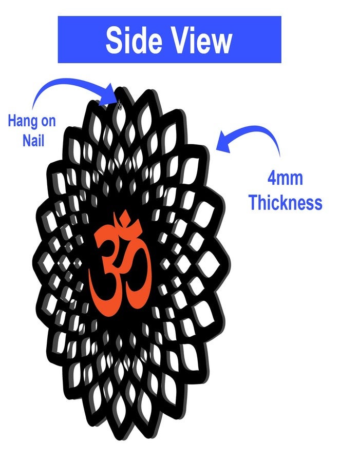 Freny Exim OM Wall Decor For Energy And Positivity Wall Art(MDF, Black-Orange, 12 Inch)-003 - Image 5