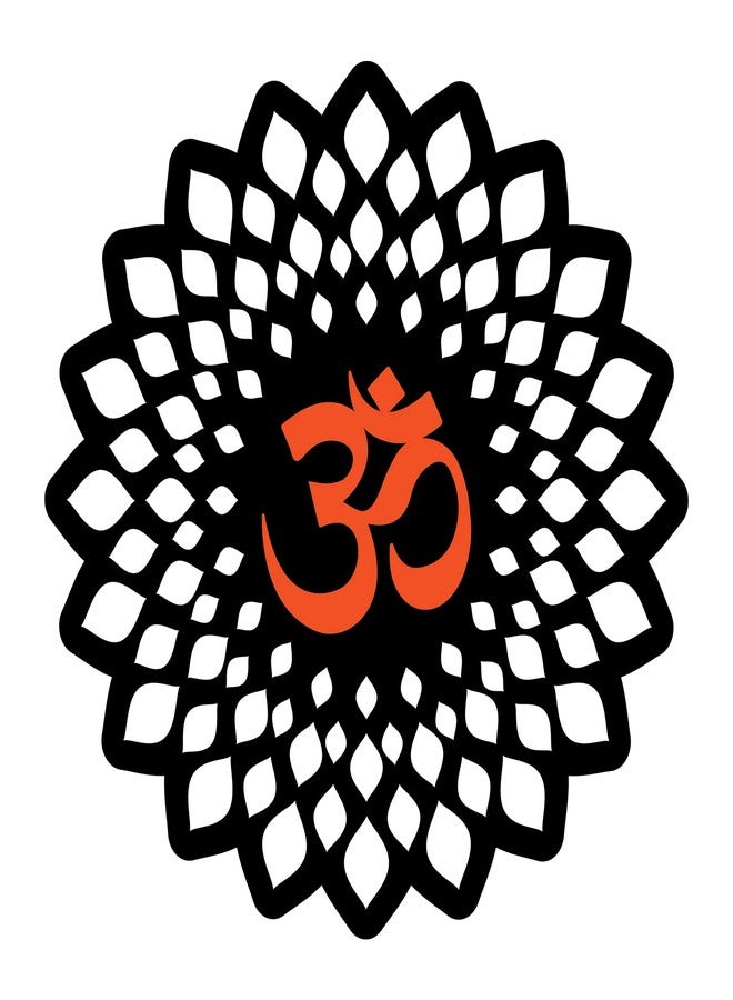 Freny Exim OM Wall Decor For Energy And Positivity Wall Art(MDF, Black-Orange, 12 Inch)-003 - Image 1