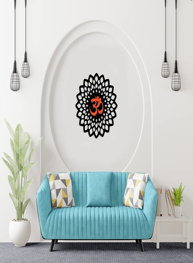 Freny Exim OM Wall Decor For Energy And Positivity Wall Art(MDF, Black-Orange, 12 Inch)-003 - Image 2