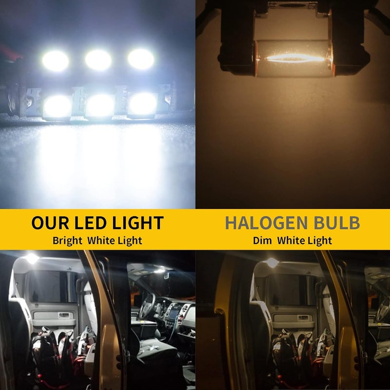 YM EBright 6-Pack 44MM 578 Led Bulb White, 569 211-2 212-2 Led Bulb Festoon Dome Light Map Trunk License Plate Light Interior Lights, DC-12V - Image 3
