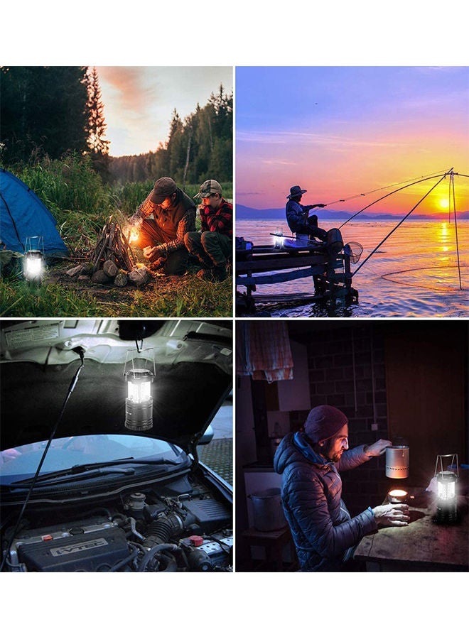 2-Pack Portable LED Camping Lantern Flashlights Survival Kit For Emergency Black/Silver 18x8.5x8.5cm - Image 5