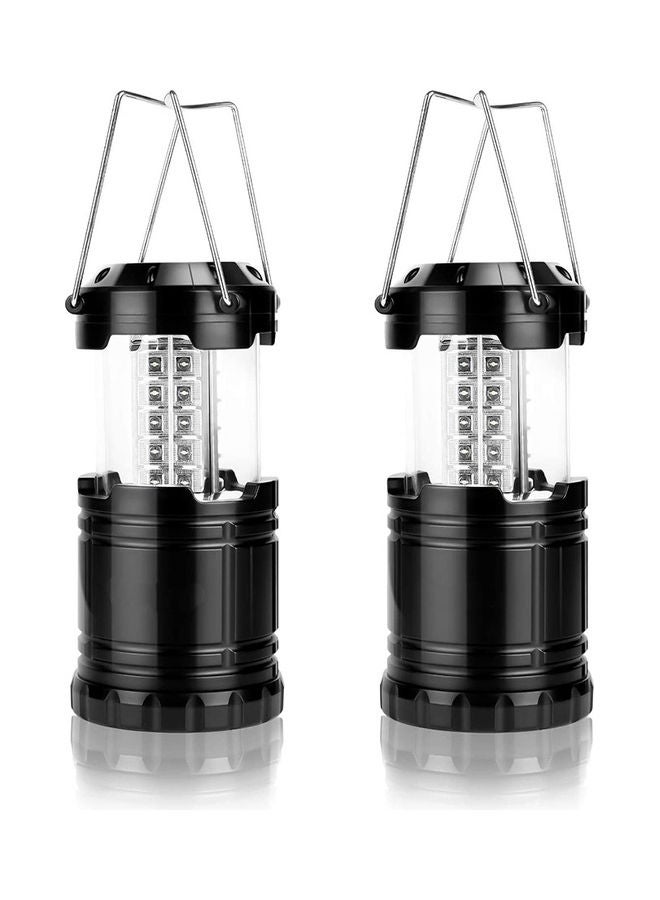 2-Pack Portable LED Camping Lantern Flashlights Survival Kit For Emergency Black/Silver 18x8.5x8.5cm - Image 1