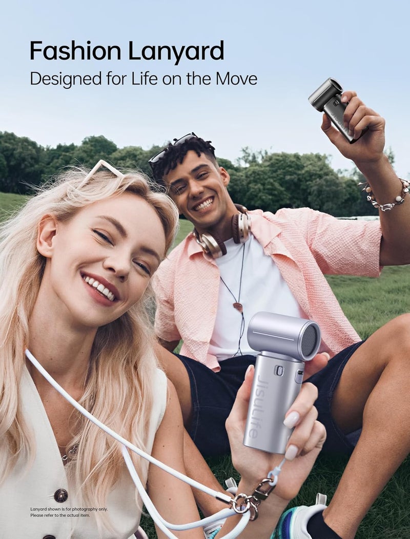 جيسيو لايف مروحة يدوية JISULIFE Life9S، قوة توربو: محرك عالي السرعة، تشغيل يصل إلى 22 ساعة، بطارية قابلة للشحن 5000 مللي أمبير، 5 سرعات، تصميم صغير بحجم الجيب، مروحة محمولة للسفر والاستخدام الخارجي، هدية للرجال والنساء – أزرق - Image 1