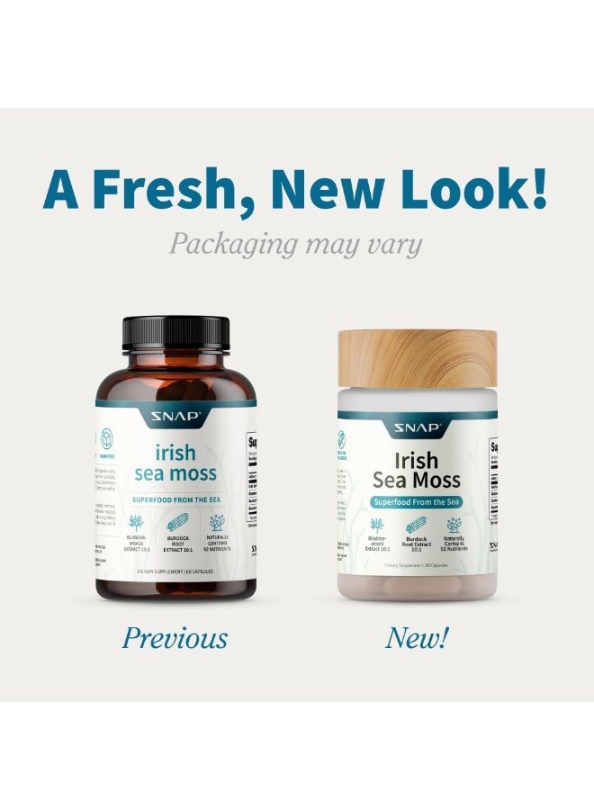 Snap Supplements - Irish Sea Moss Capsules w/Bladderwrack, Burdock Root & Iodine Energy Support - Image 2