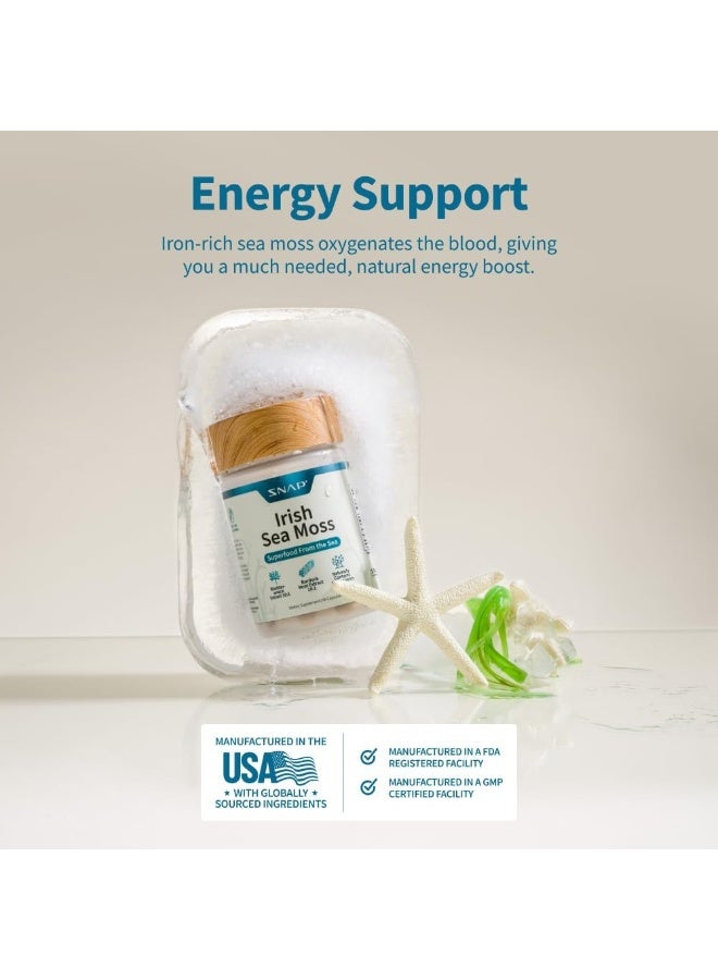 Snap Supplements - Irish Sea Moss Capsules w/Bladderwrack, Burdock Root & Iodine Energy Support - Image 5