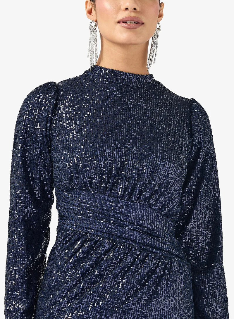 Khizana Shimmer Ruched Dress
