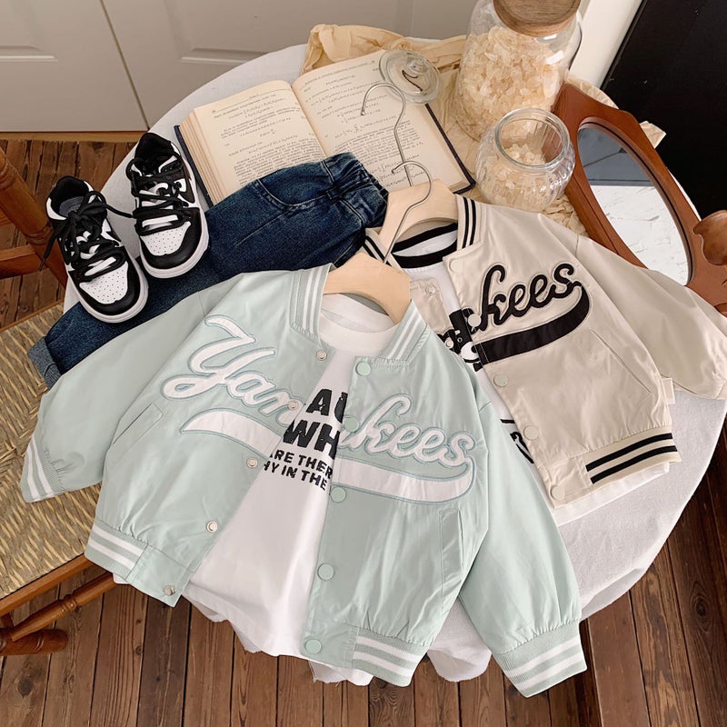 Bangcheng Children's Casual Letter Jacket – Long Sleeve Mid-Length Cardigan for Boys and Girls - Image 3