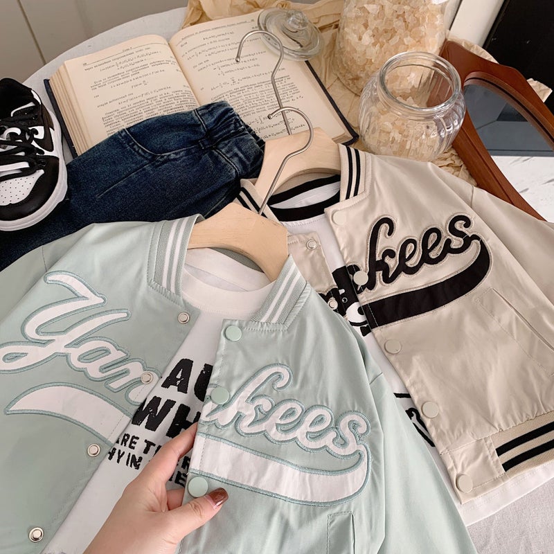 Bangcheng Children's Casual Letter Jacket – Long Sleeve Mid-Length Cardigan for Boys and Girls - Image 5