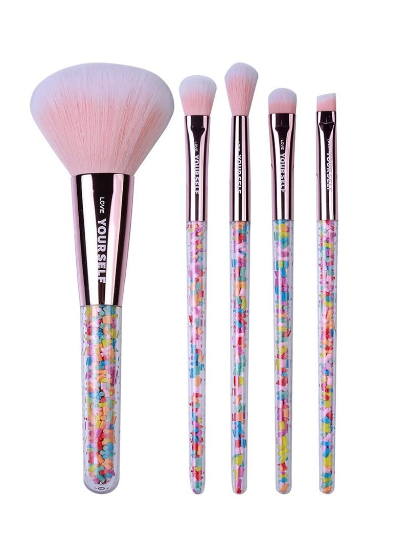 Miniso Makeup Brushes Set Rainbow Series Powder Highlighting Shading Eye Shadow Concealer Brow Brush 5PCS Multicolor - Image 1