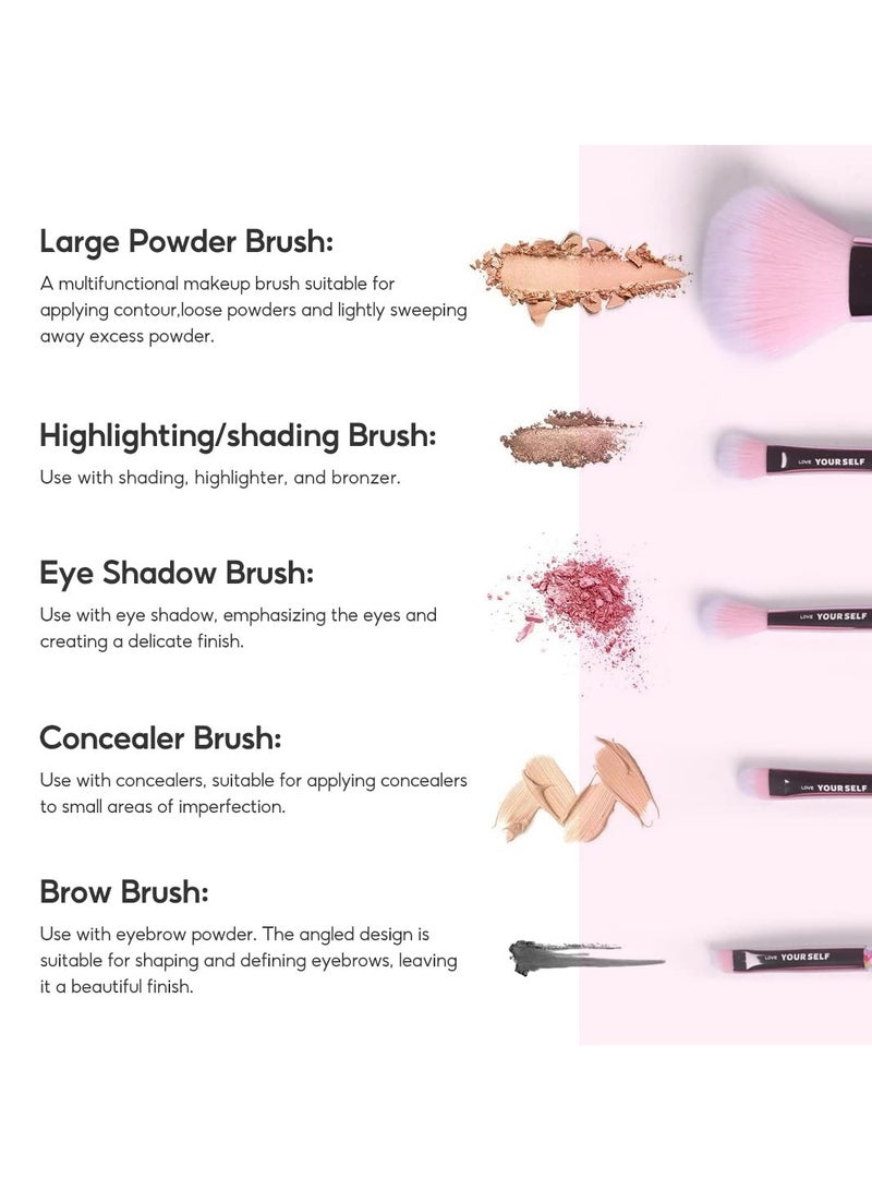 Miniso Makeup Brushes Set Rainbow Series Powder Highlighting Shading Eye Shadow Concealer Brow Brush 5PCS Multicolor - Image 2