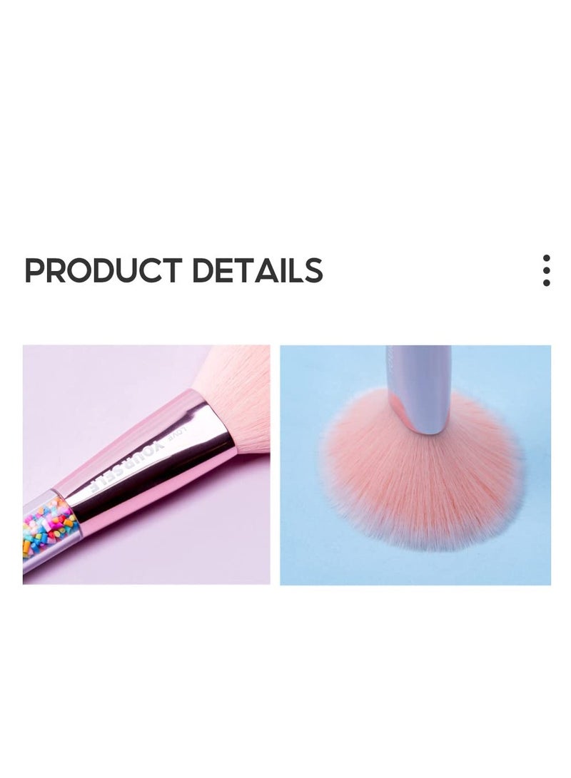 Miniso Makeup Brushes Set Rainbow Series Powder Highlighting Shading Eye Shadow Concealer Brow Brush 5PCS Multicolor - Image 5