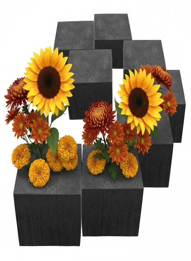 XCEL Floral Foam Blocks - Reusable, Weather Resistant Foam - Perfect for Fresh & Artificial Flower Arrangements, Crafts, Planter Boxes, Home Decor & More - 8-Pk, Black (4” x 4” x 3”) - Image 1
