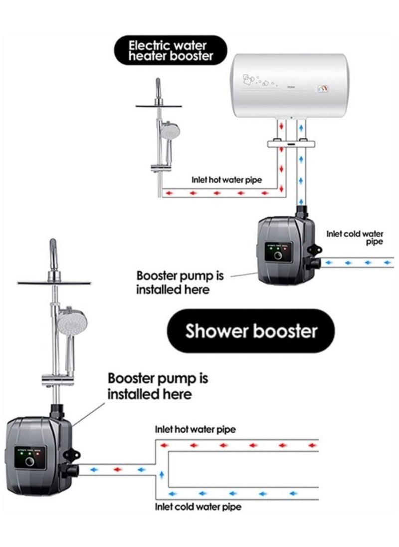 Y&D - Water Booster Pump,24V Portable Automatic Pressure Pump,150W Shower Pump with Flow Switch, Hot Cold for Tap Water/Toilet/Bathroom (Black) - Image 1