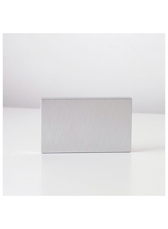 DANUBE HOME Milano Blank Plate 3X6 Aura Silver - Fire Retardant Electrical Switches & Sockets, Brushed Silver Finish, Durable Phosphor Copper, 25 Years Warranty, High-Quality Electrical Tools, China
