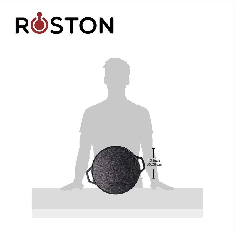 ROSTON Cast Iron Tawa Dosa Cookware Flat Vessel Pre Seasoned Ideal for Cooking Dosa Chapati Pizza Roti ThavaThava Kallu Kitchen Accessories - Image 5