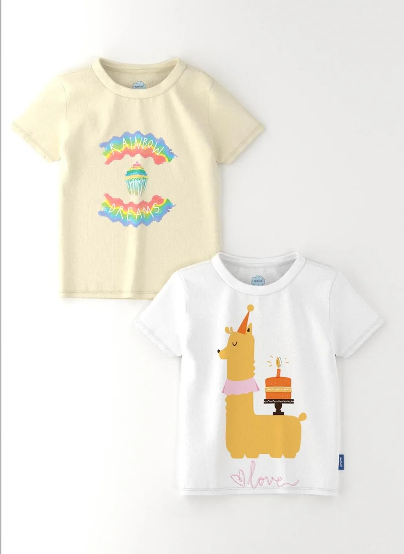 نوتيناتي Nautinati Girls' Pack of 2 Cotton T-Shirt