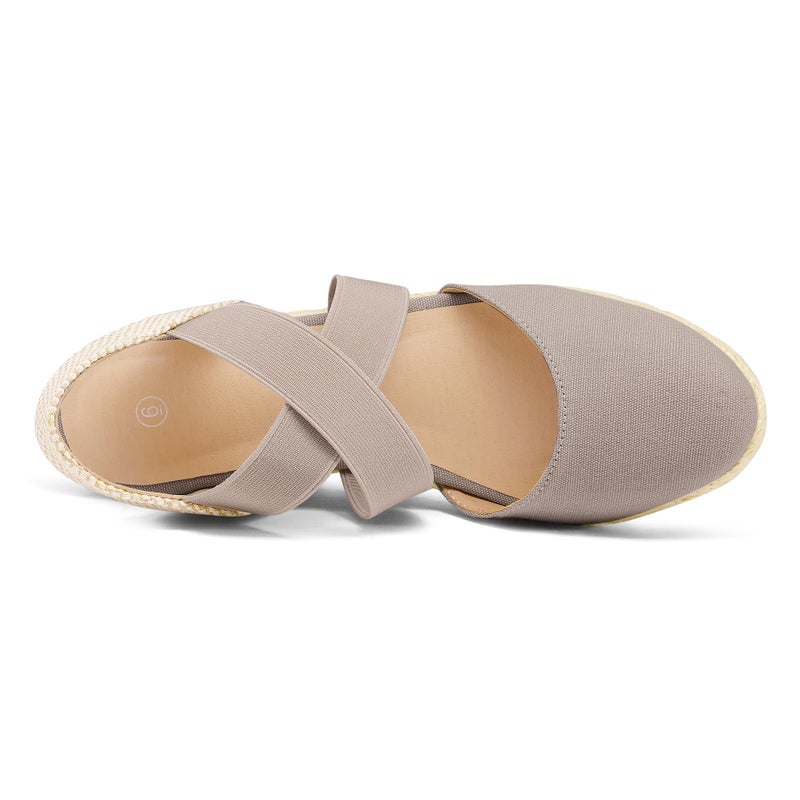 mysoft Women's Closed Toe Crisscross Elastic Ankle Strap Platform Espadrille Wedge Sandals - Image 5