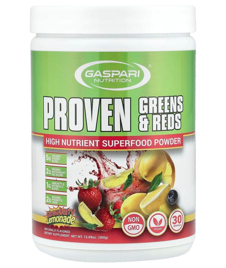 Gaspari Nutrition Proven Greens & Reds Strawberry Lemonade 12.69 oz (360 g)