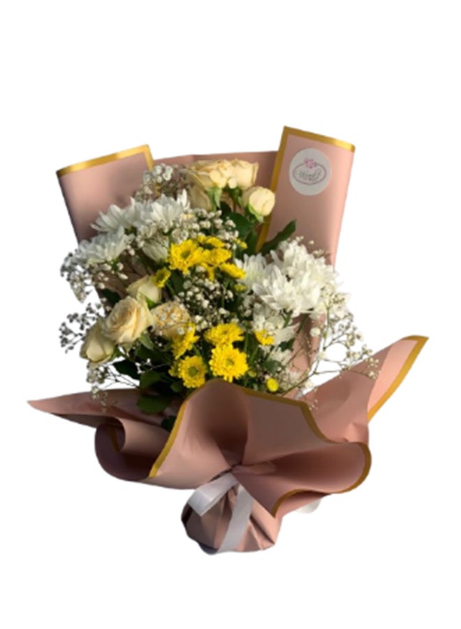 wardi Peach And Yellow Bouquet