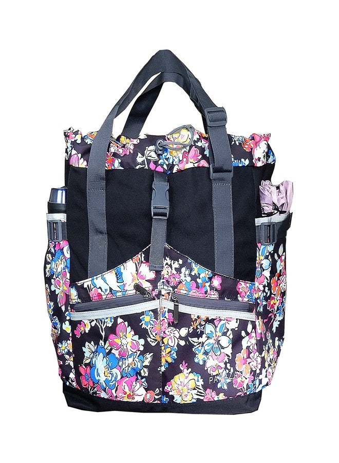 PAPAZAU Rfid Travel Tote Bag 40L Convertible Tote Backpack, Flower Print, Large - Image 1