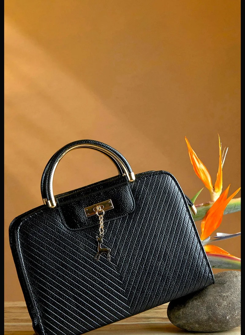 Haute Sauce Textured Hand Bag with Zip Lock