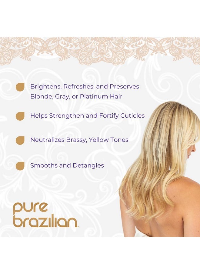 بيور برازيليان - - بلسم Always Blonde مع الكيراتين وزيت الآساي والأرجان. بلسم أرجواني للشعر المصبوغ. خالٍ من الكبريتات، يحافظ على الشعر الأشقر أو الرمادي أو البلاتيني (13.5 أونصة سائلة) - Image 1