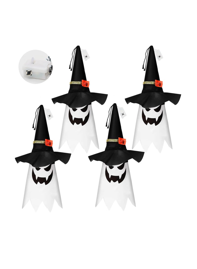 Halloween Decorations Glowing Ghost Witch Hat Halloween String Lights - Indoor/Outdoor Hanging Decor for Home, Garden & Tree (4Pcs) - Image 2