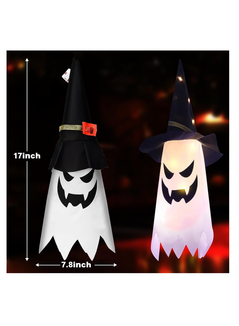 Halloween Decorations Glowing Ghost Witch Hat Halloween String Lights - Indoor/Outdoor Hanging Decor for Home, Garden & Tree (4Pcs) - Image 3