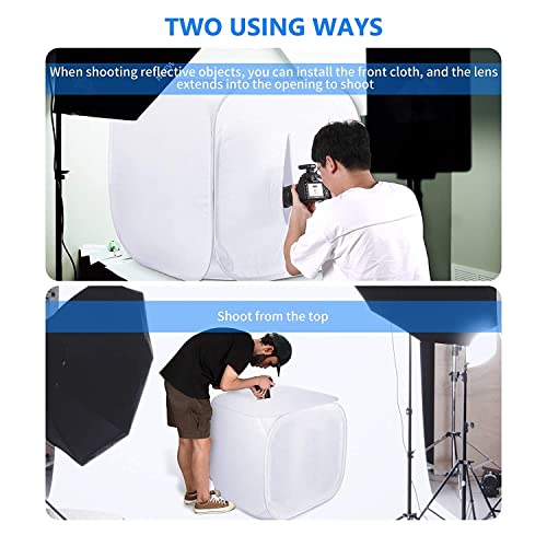 Powerpak 80 x 80 x 80cm Photo Studio Shooting Foldable Light Tent Box Diffusion Soft Box Kit with 4 Chroma Key Backdrops (Red, Dark Blue, Black, White) for Photography - Image 4