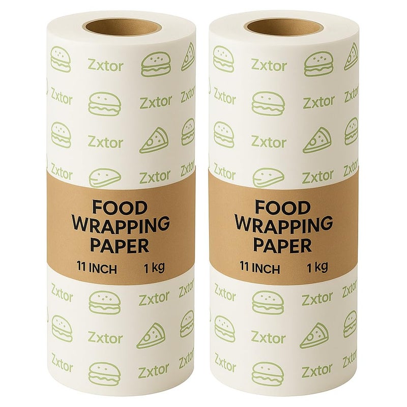 Zxtor 1 Kg Food Wrapping Paper Roll (150 Meter Length) : Non-Stick, Greaseproof, Heat-Resistant, Eco-Friendly Perfect for Chapati, Paratha, Sandwich, Burger Wraps, and Lunch Boxes (Pack of 2 Rolls) - Image 1