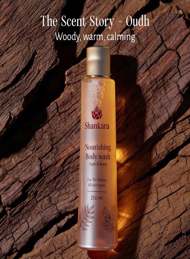 Shankara Nourishing Oudh Body Wash | Luxury Ayurvedic Shower Gel with Oudh, Neem & Honey | Sulfate-Free, pH Balanced Moisturizing & Antibacterial Body Cleanser for Hydrated Skin | Unisex, All Skin Types - 210ml - Image 2
